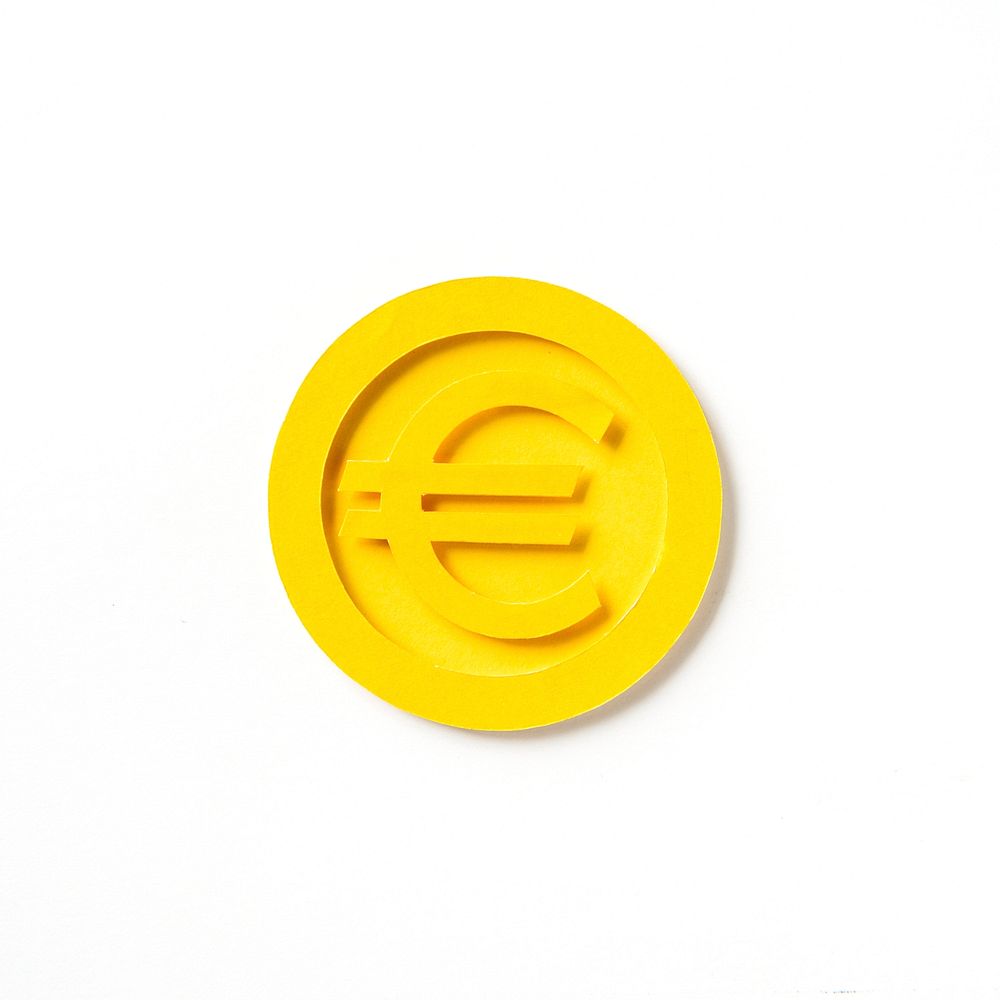 Golden European euro coin graphic