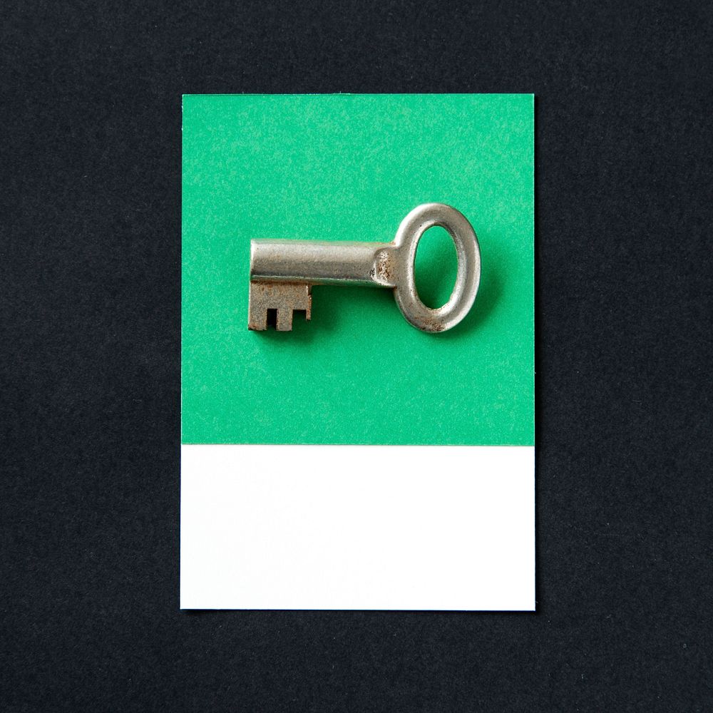 Metal key object as security icon