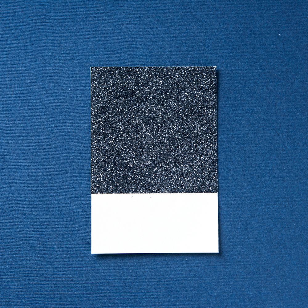 Design space on blue glittered paper