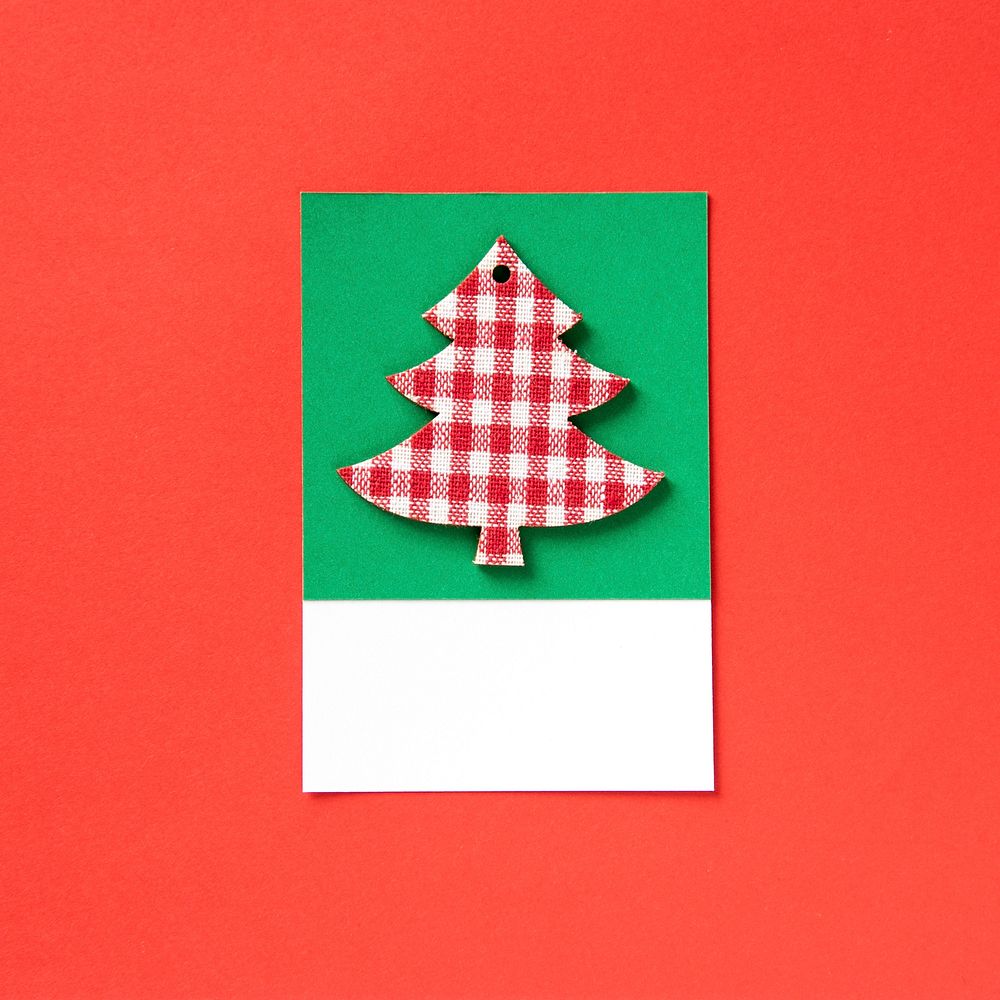 Christmas tree with a plaid pattern