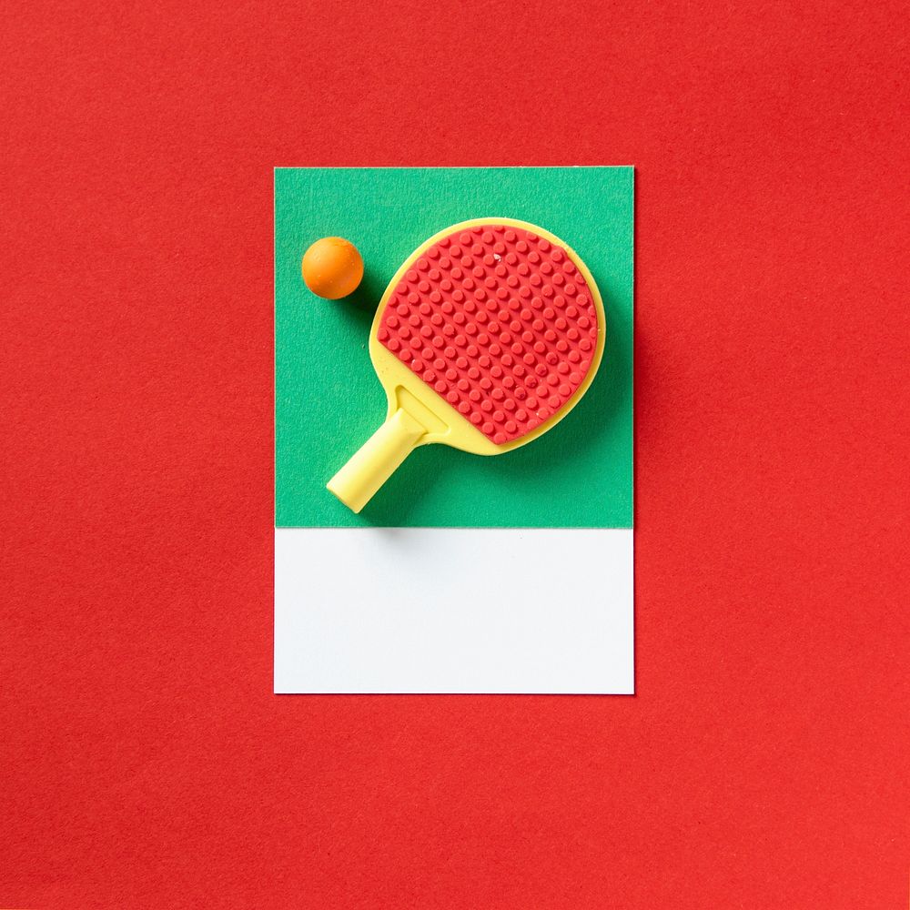 Ping pong sport racket and ball