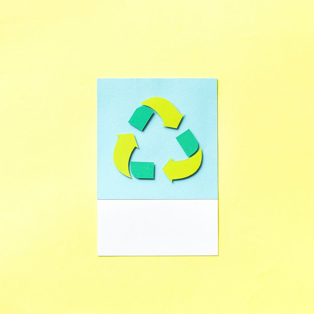 Paper craft art of recycle icon