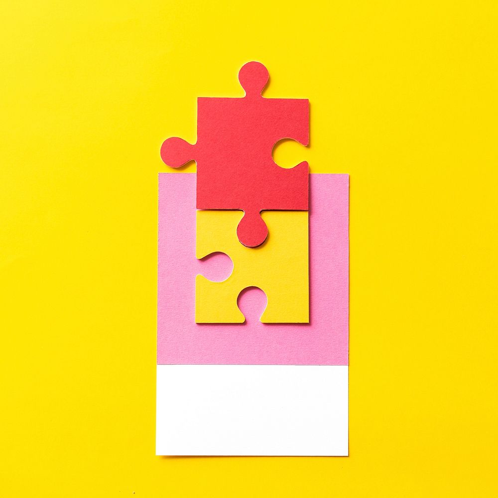 Paper craft art of jigsaw puzzle piece