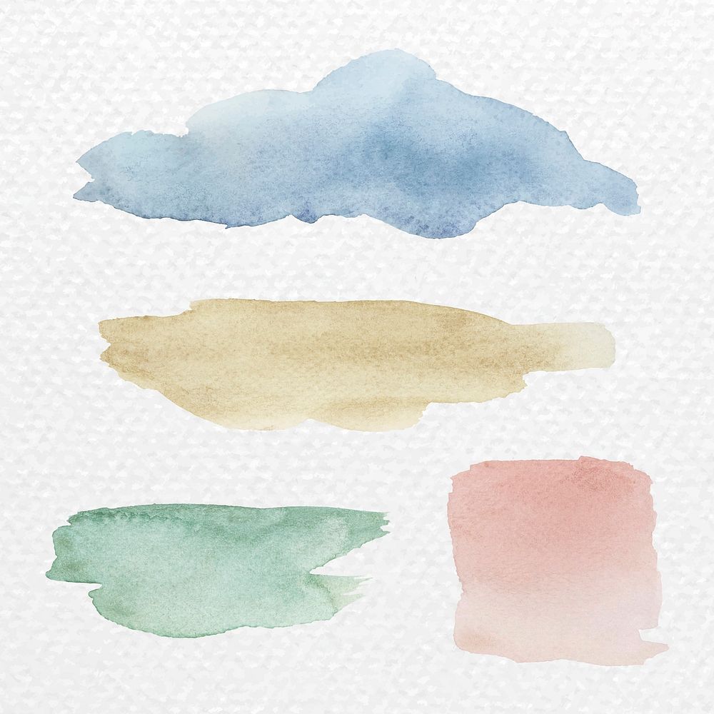 Colorful watercolor brush strokes background vector