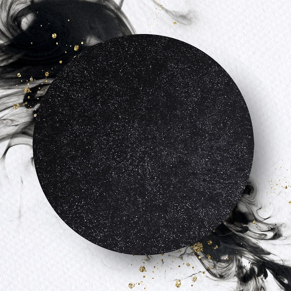 Round black abstract patterned background mockup
