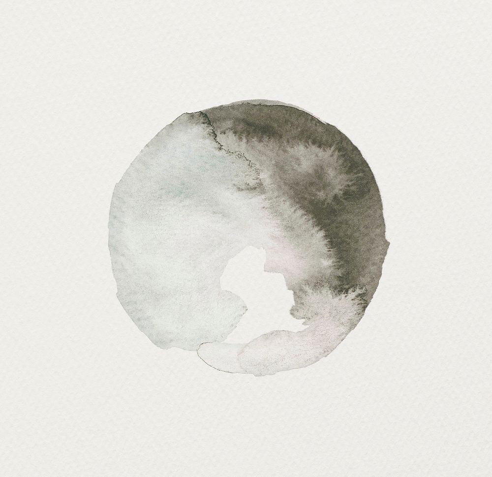 Abstract gray watercolor blob illustration