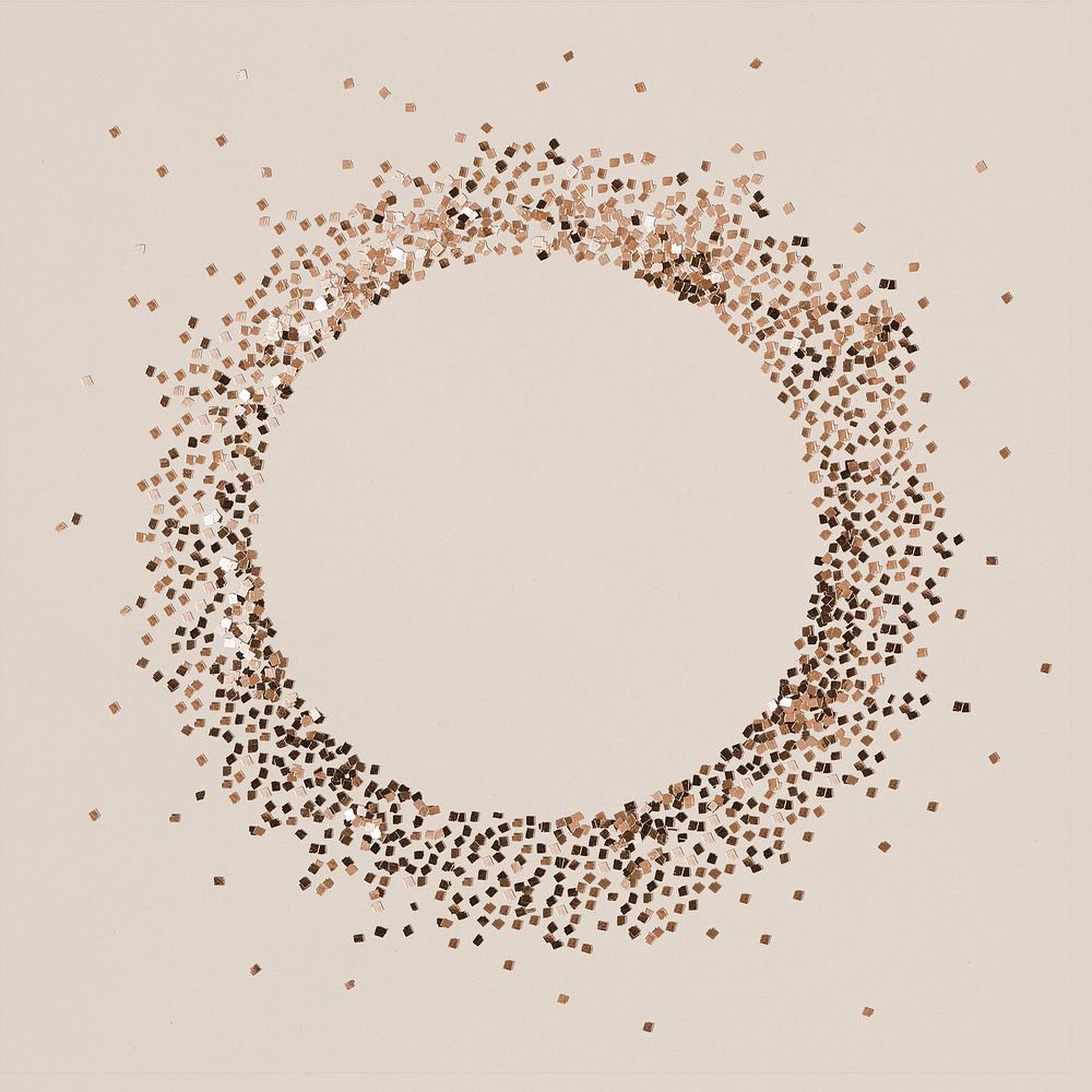 Dusty bronze circle frame illustration