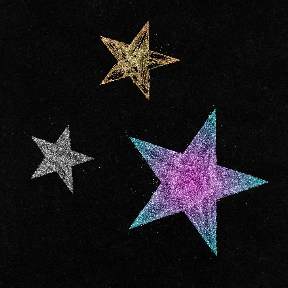 Shiny dusty stars illustration