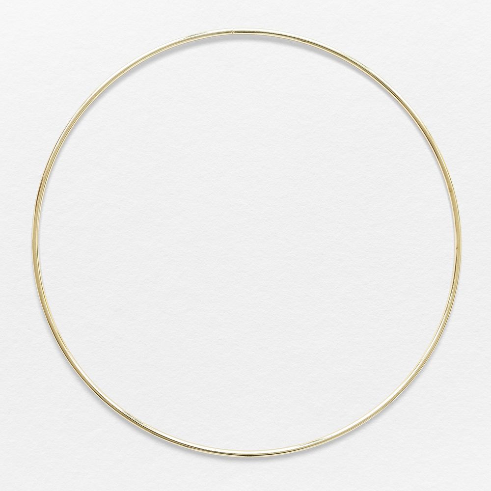 Gold frame on a blank white paper template