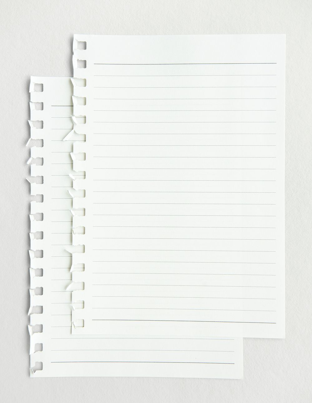 Blank white lined paper template