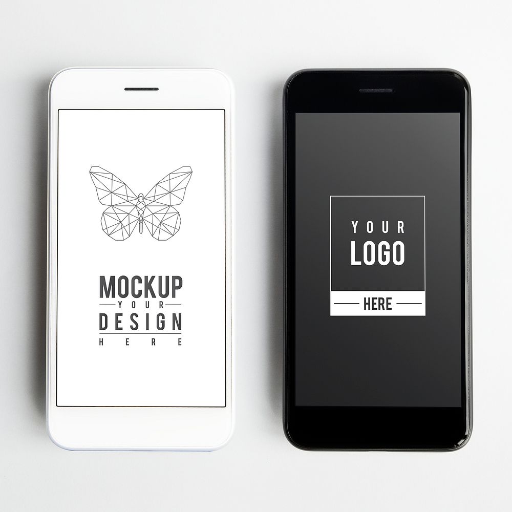 Premium mobile phone screen mockup template