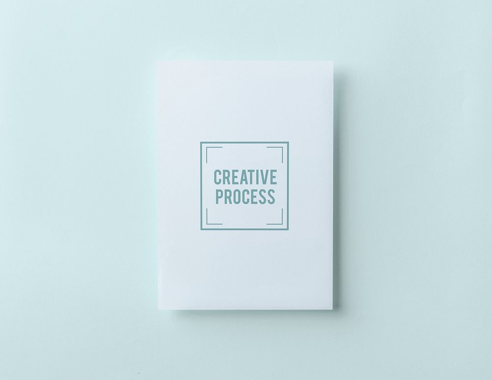 Creative process paper card mockup