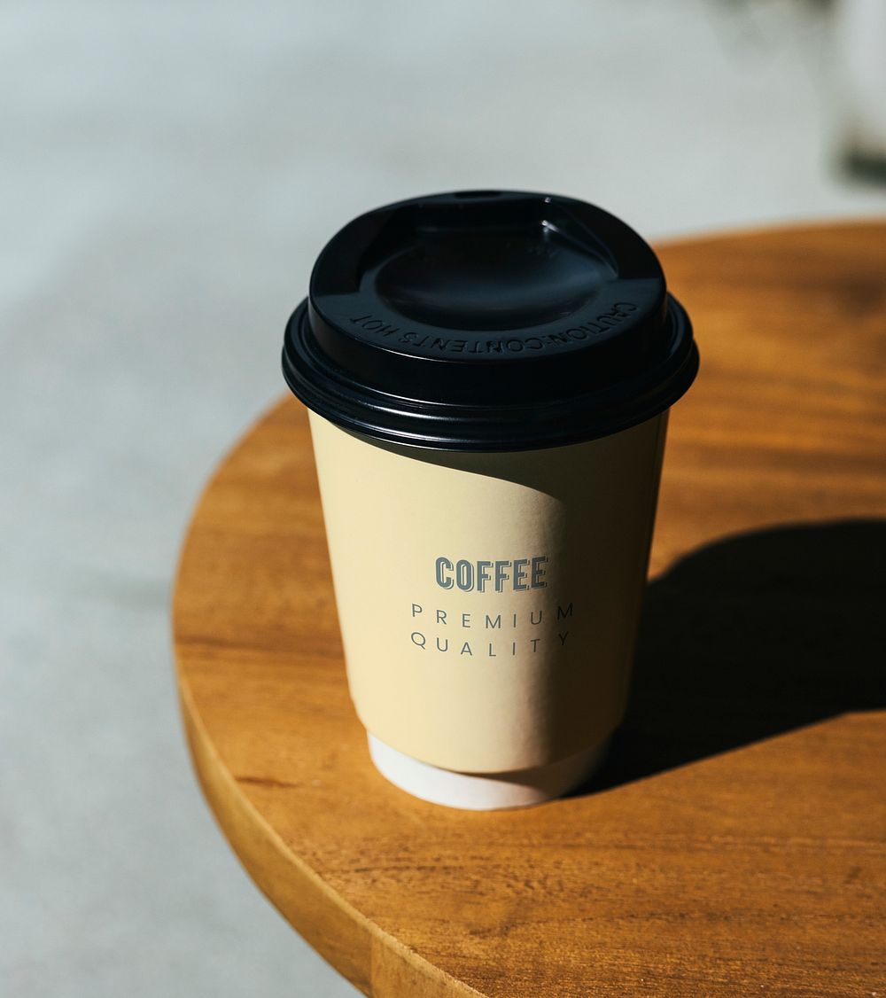 Disposable coffee paper cup mockup design