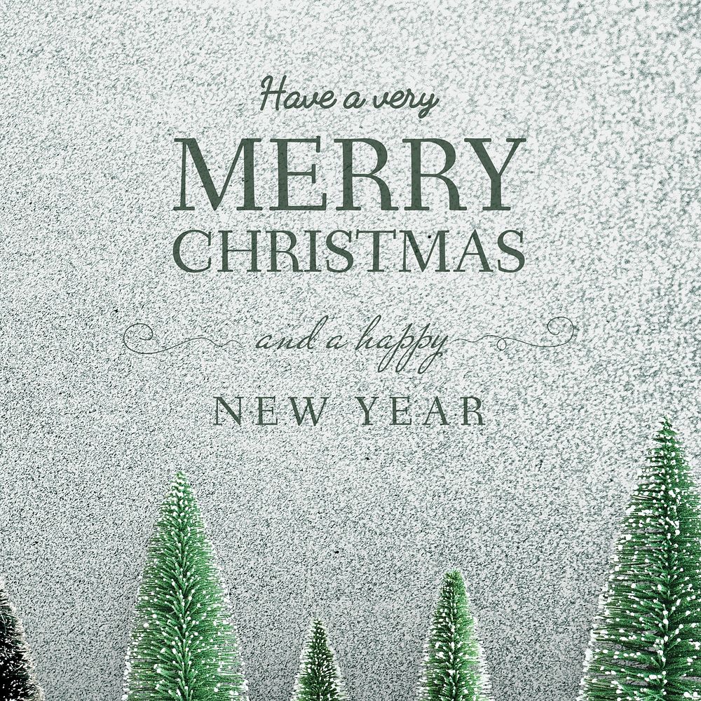 Merry Christmas and Happy New Year greeting card mockup