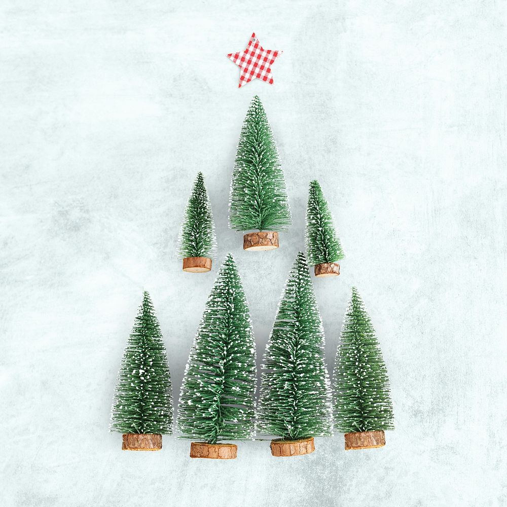 Cute Christmas tree flatlay design
