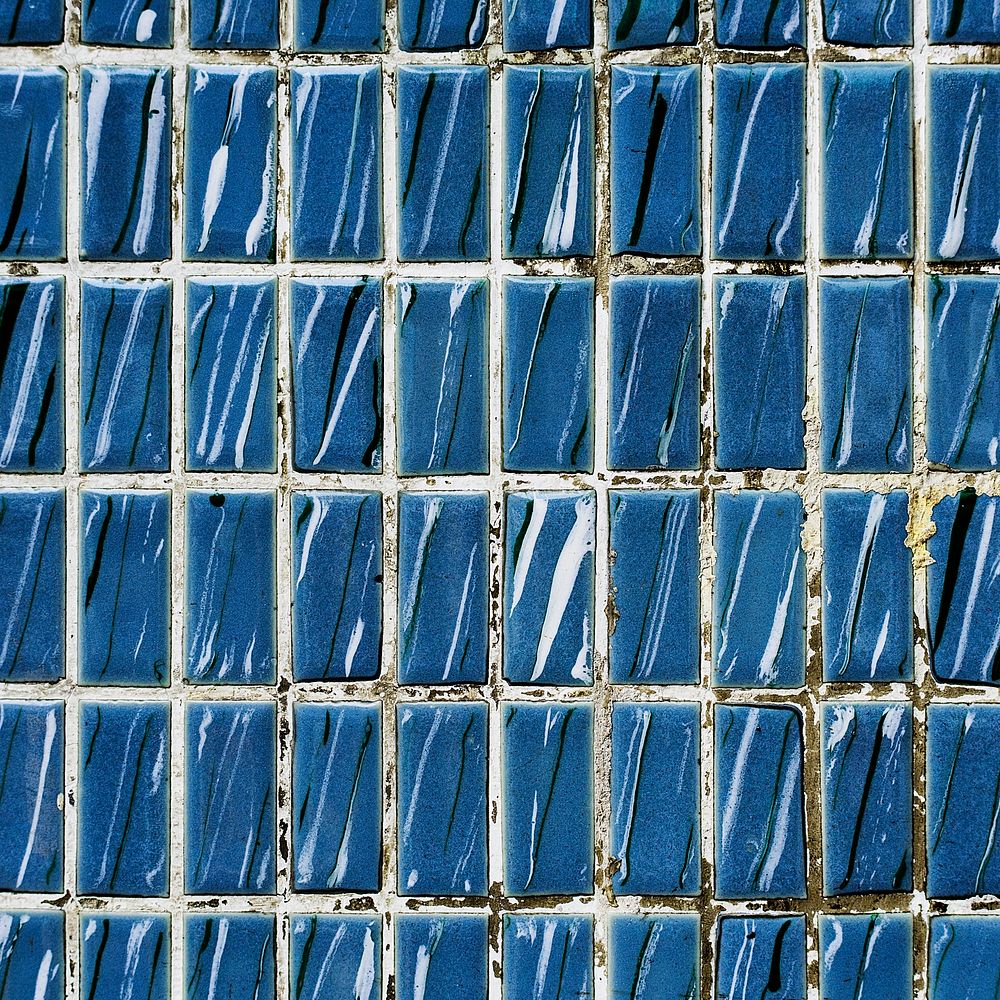 Blue marble tiles patterned background