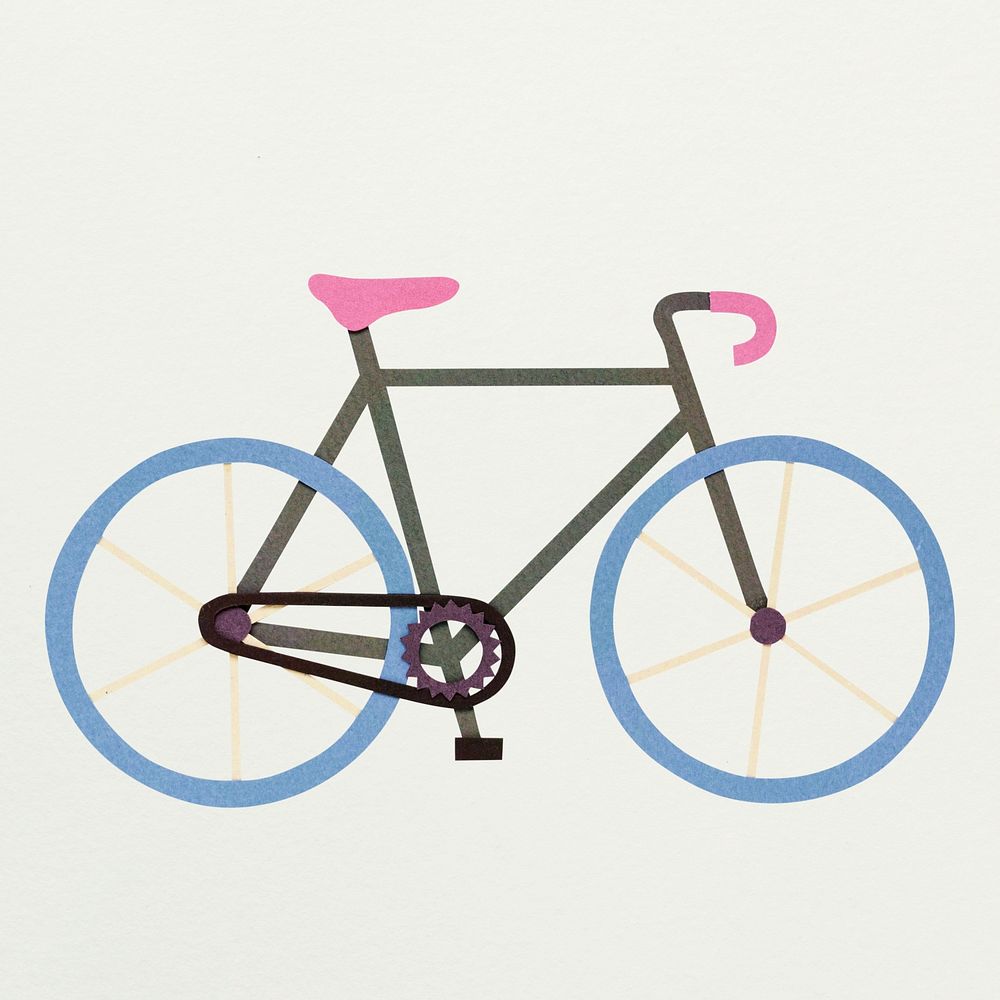 Bicycle paper craft on off white background