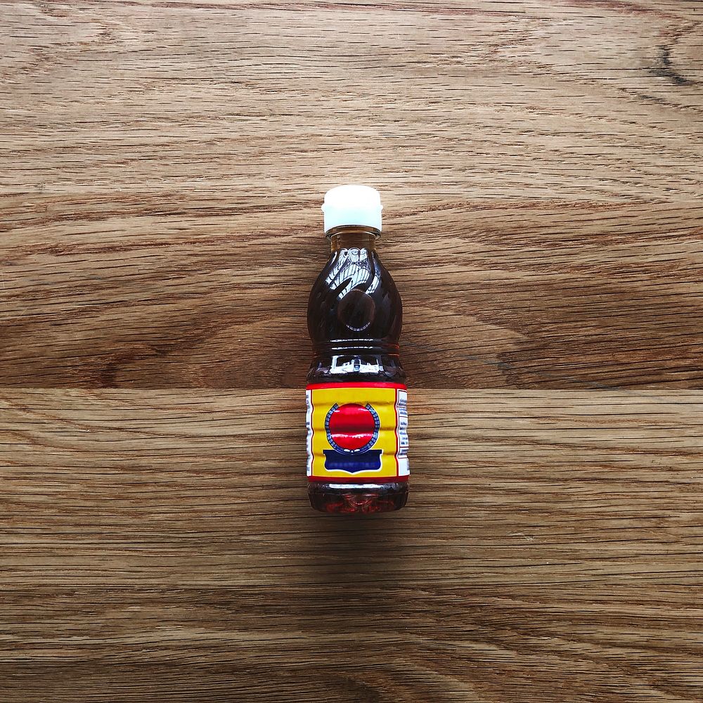 Fish sauce in a tiny bottle