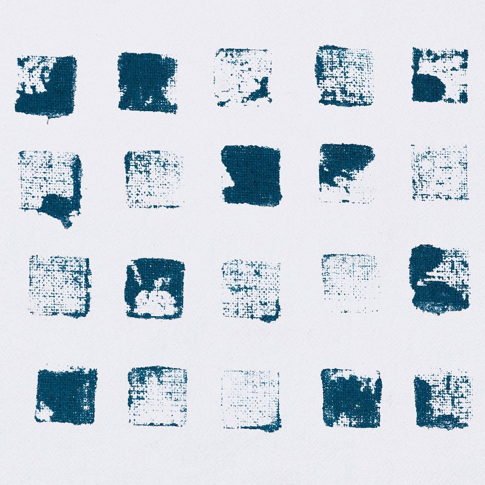 Blue square pattern psd block prints