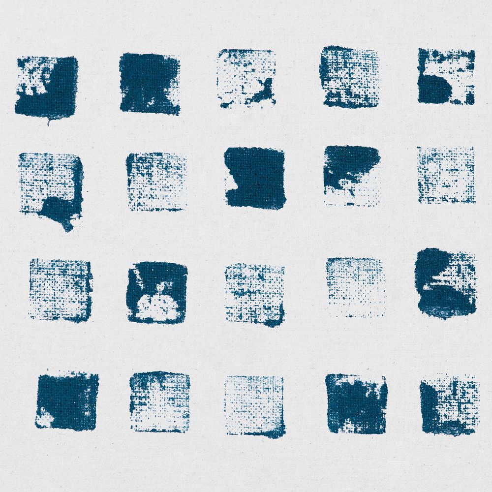 Blue square pattern  block prints