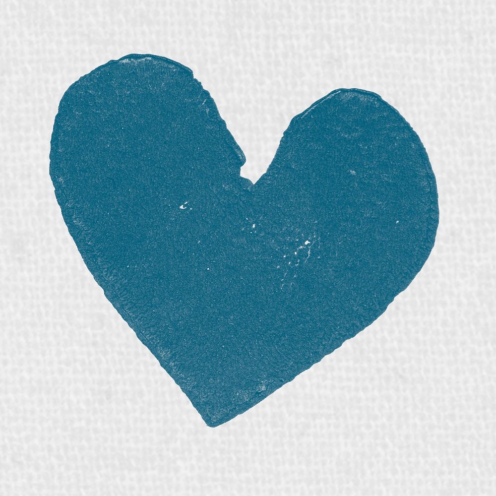 Heart stamped on white fabric