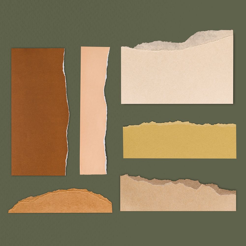 DIY ripped paper craft psd in earth tone collection
