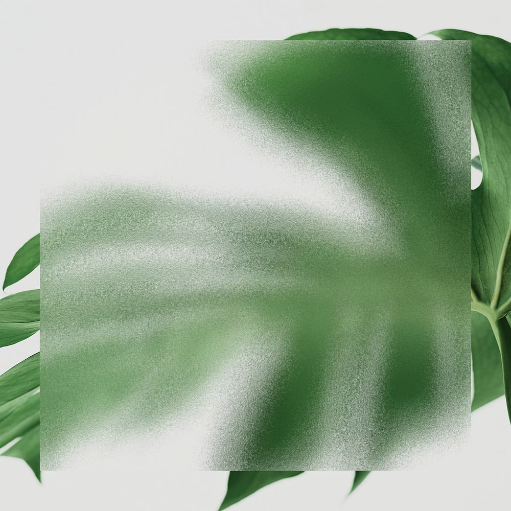 Green leaf background psd with patterned glass texture