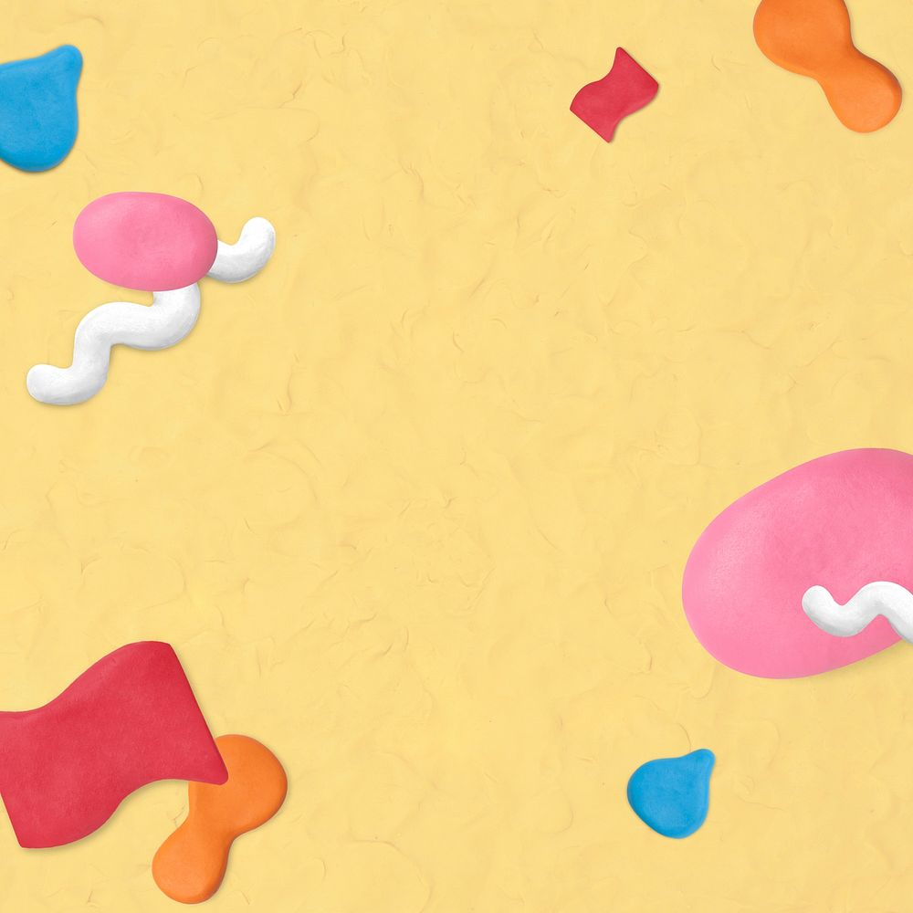 Cute clay patterned frame psd with texture DIY creative art for kids