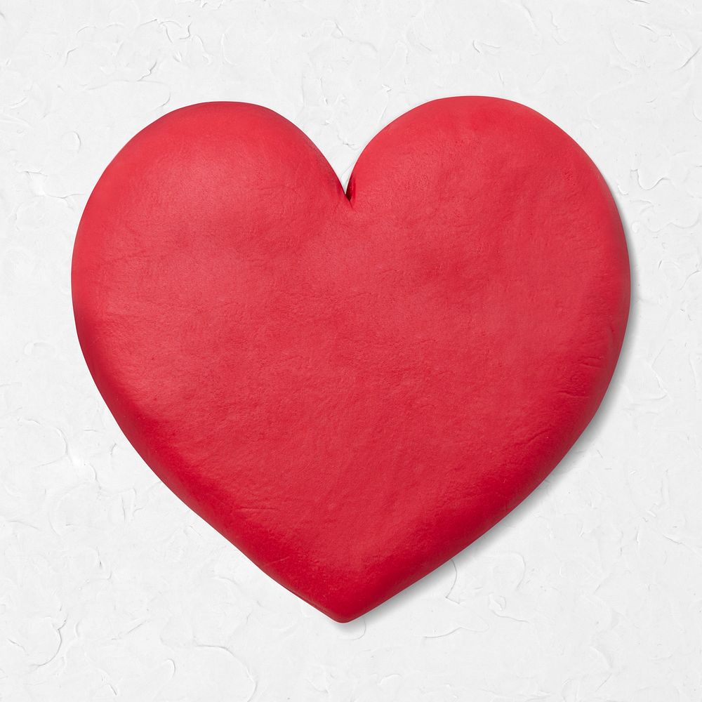 Cute heart dry clay psd red graphic for kids