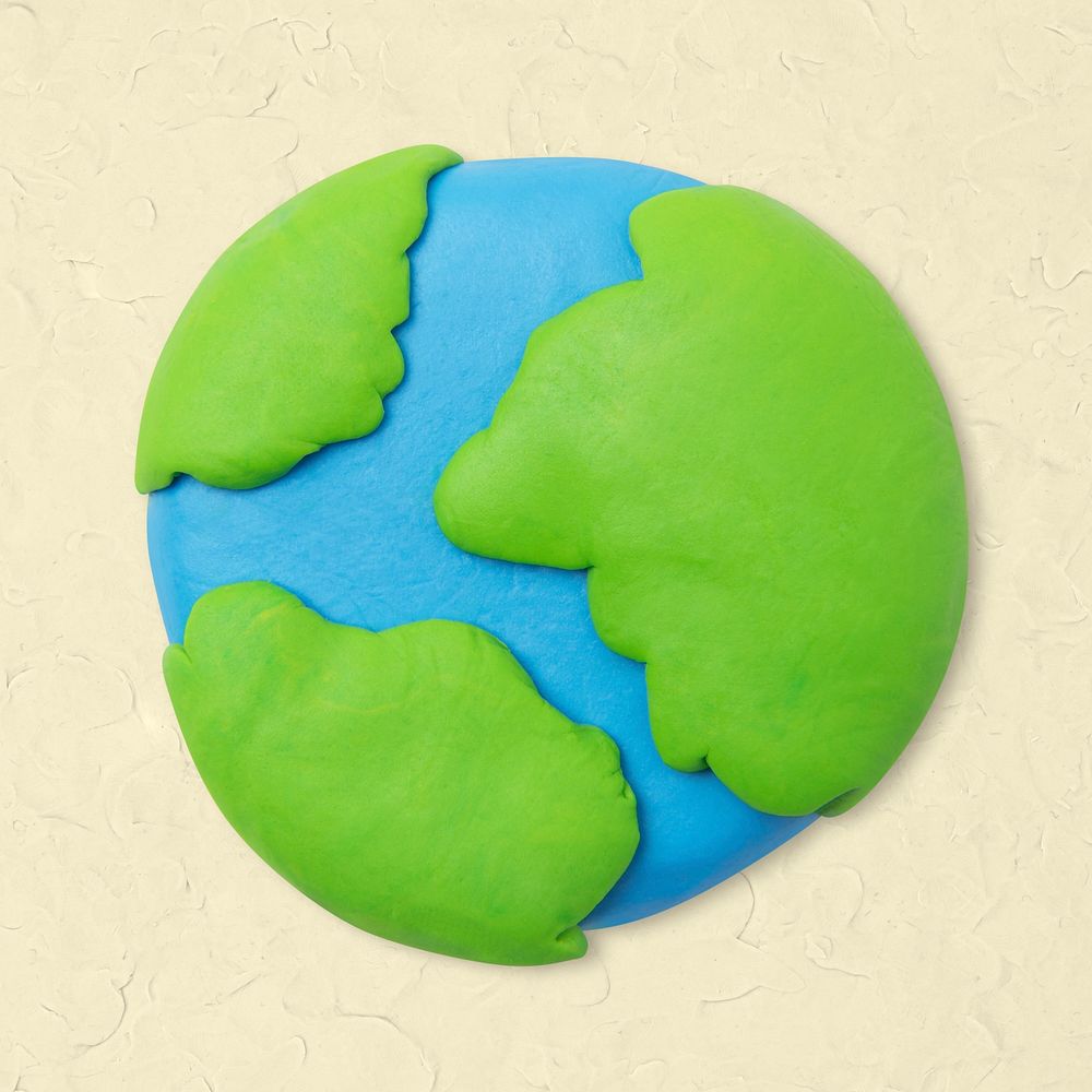 Earth clay icon psd cute DIY environment creative craft graphic