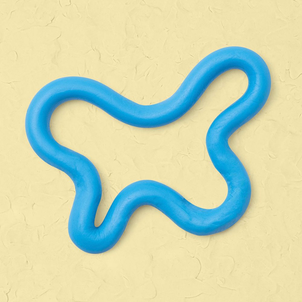 Abstract shape clay craft psd irregular textured shape in blue DIY creative art