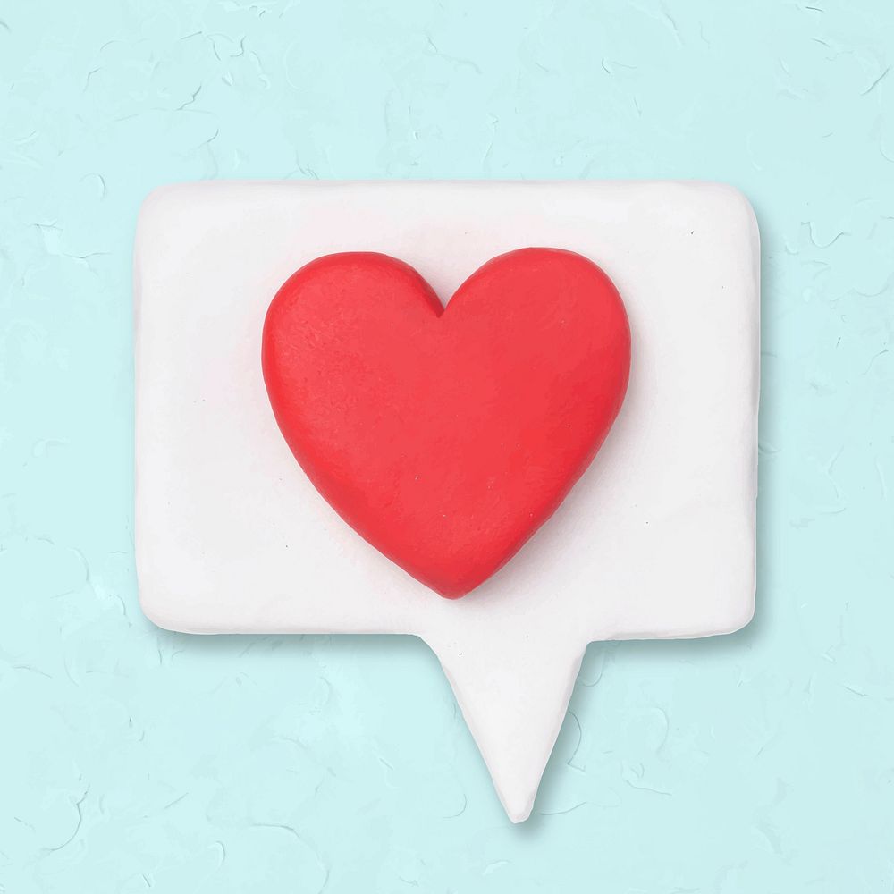 Heart clay icon vector cute handmade marketing creative craft graphic