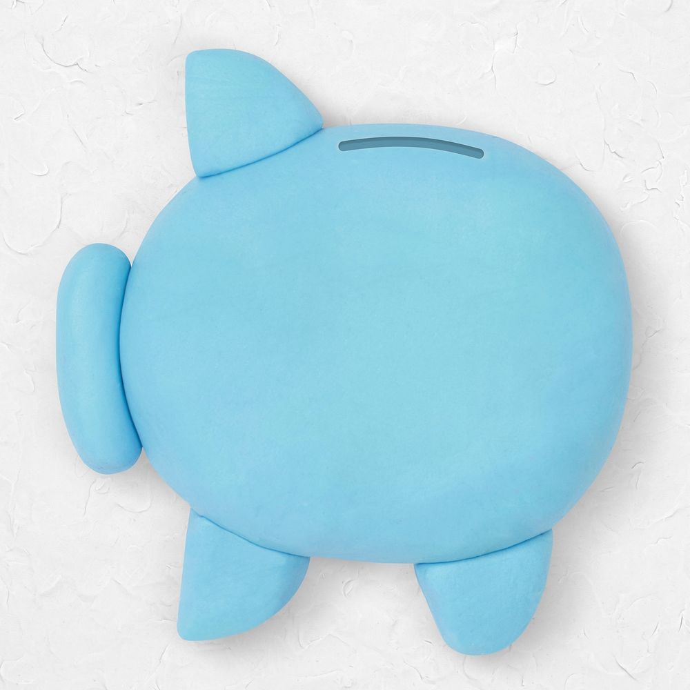 Piggy bank clay icon psd cute handmade finance creative craft graphic