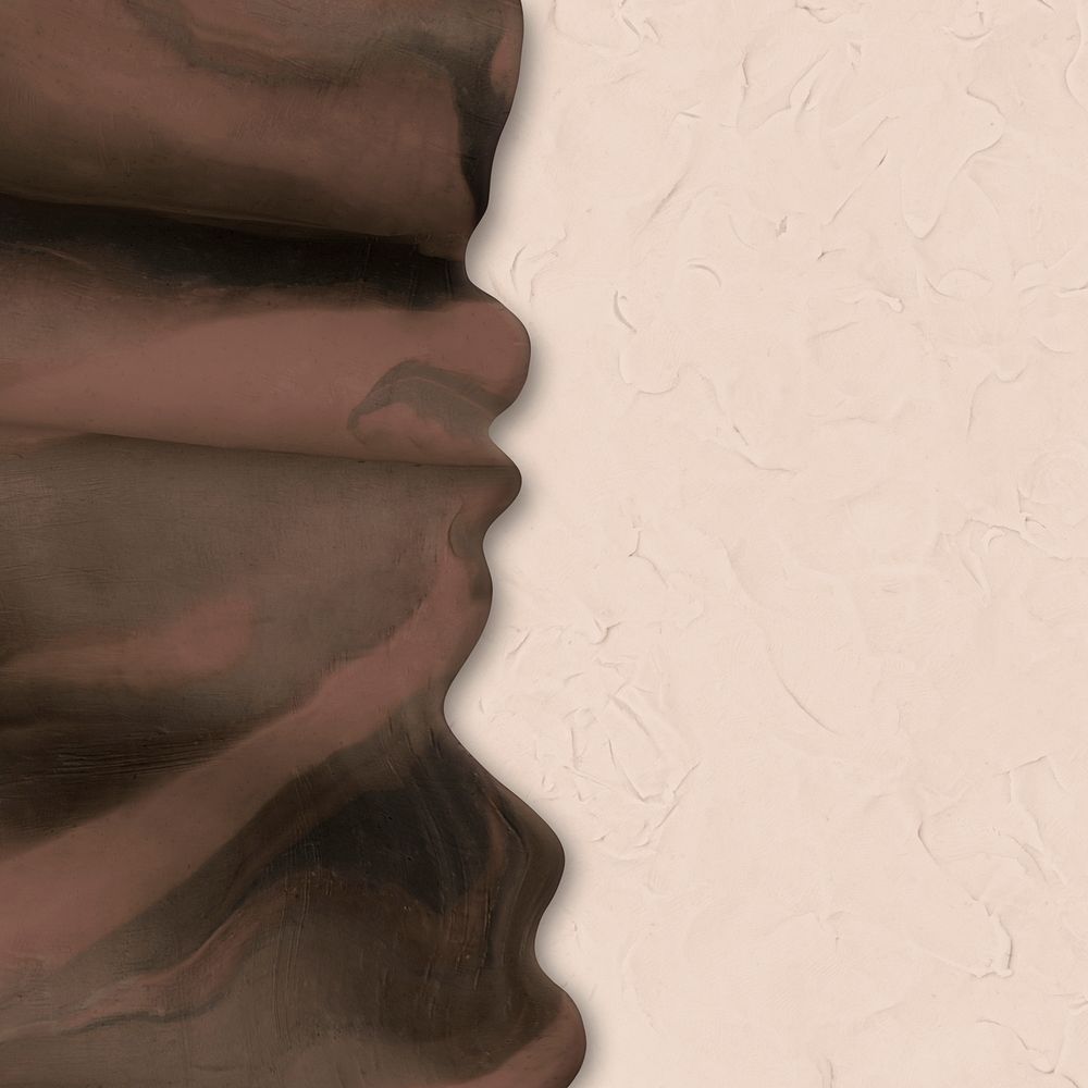Brown tie dye border psd on plasticine clay textured aesthetic background DIY creative art
