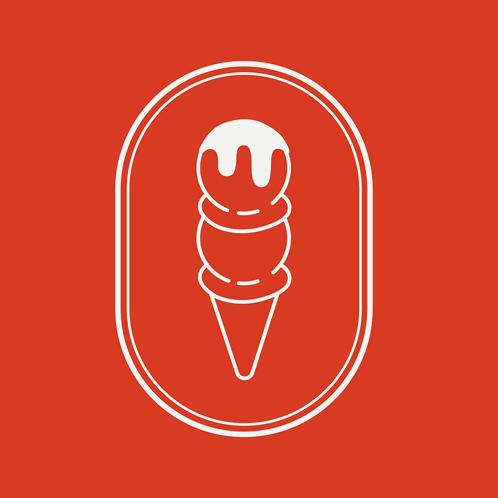 Dessert icon element vector in red color