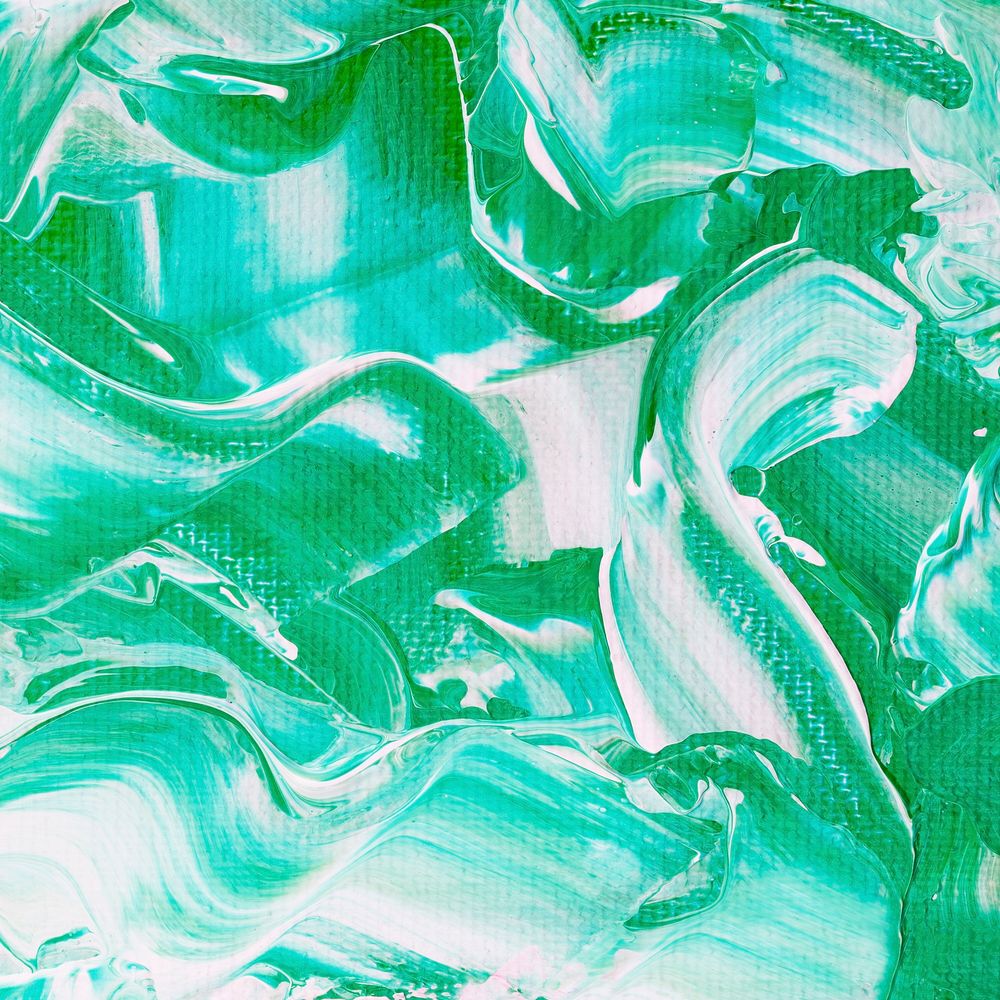 Acrylic paint textured background in green aesthetic style creative art