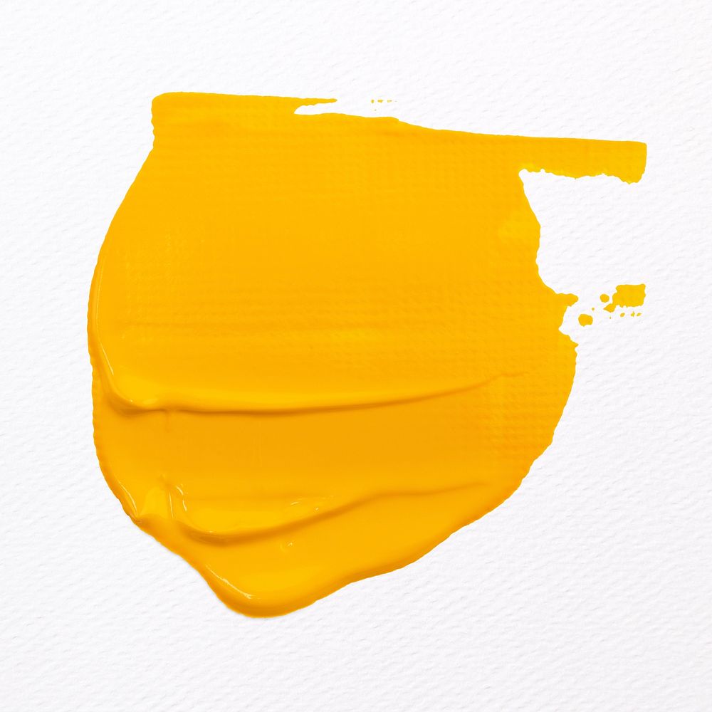 Yellow paint smear textured psd brush stroke creative art graphic