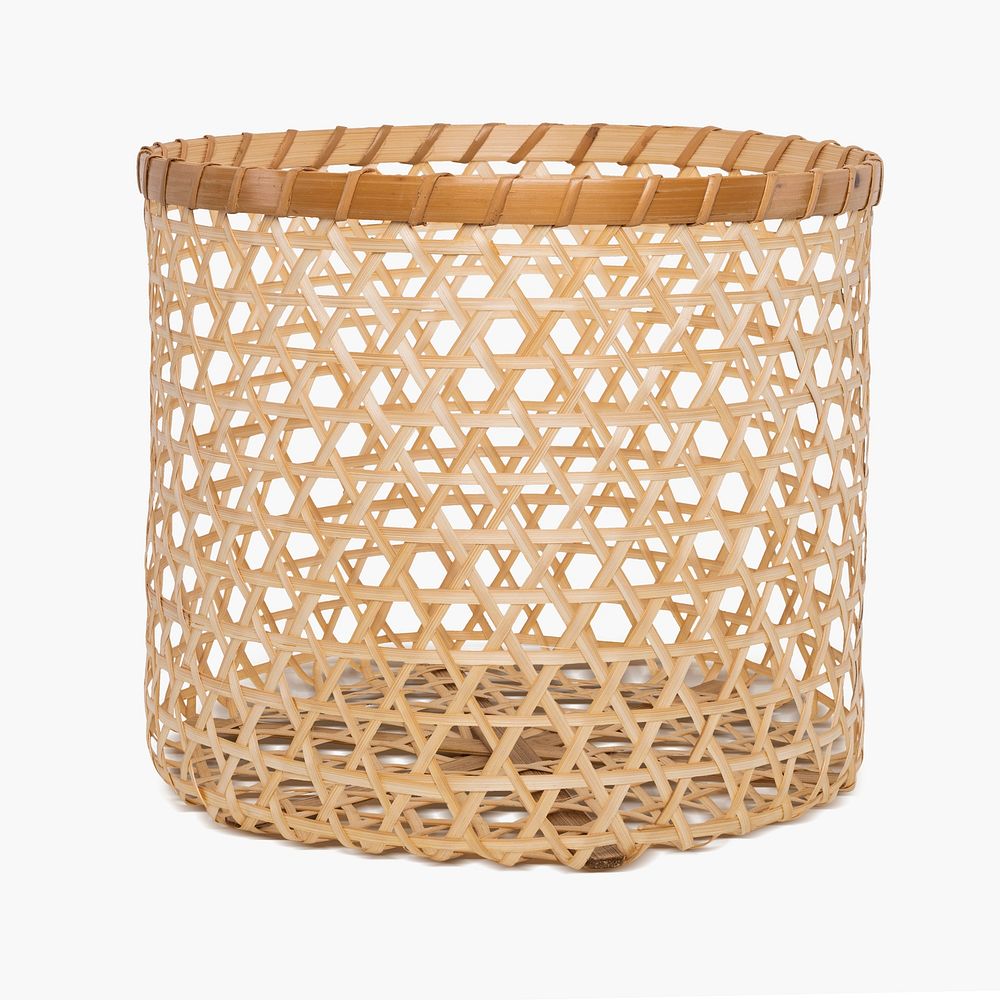 Asian woven basket psd mockup for home decor and plants