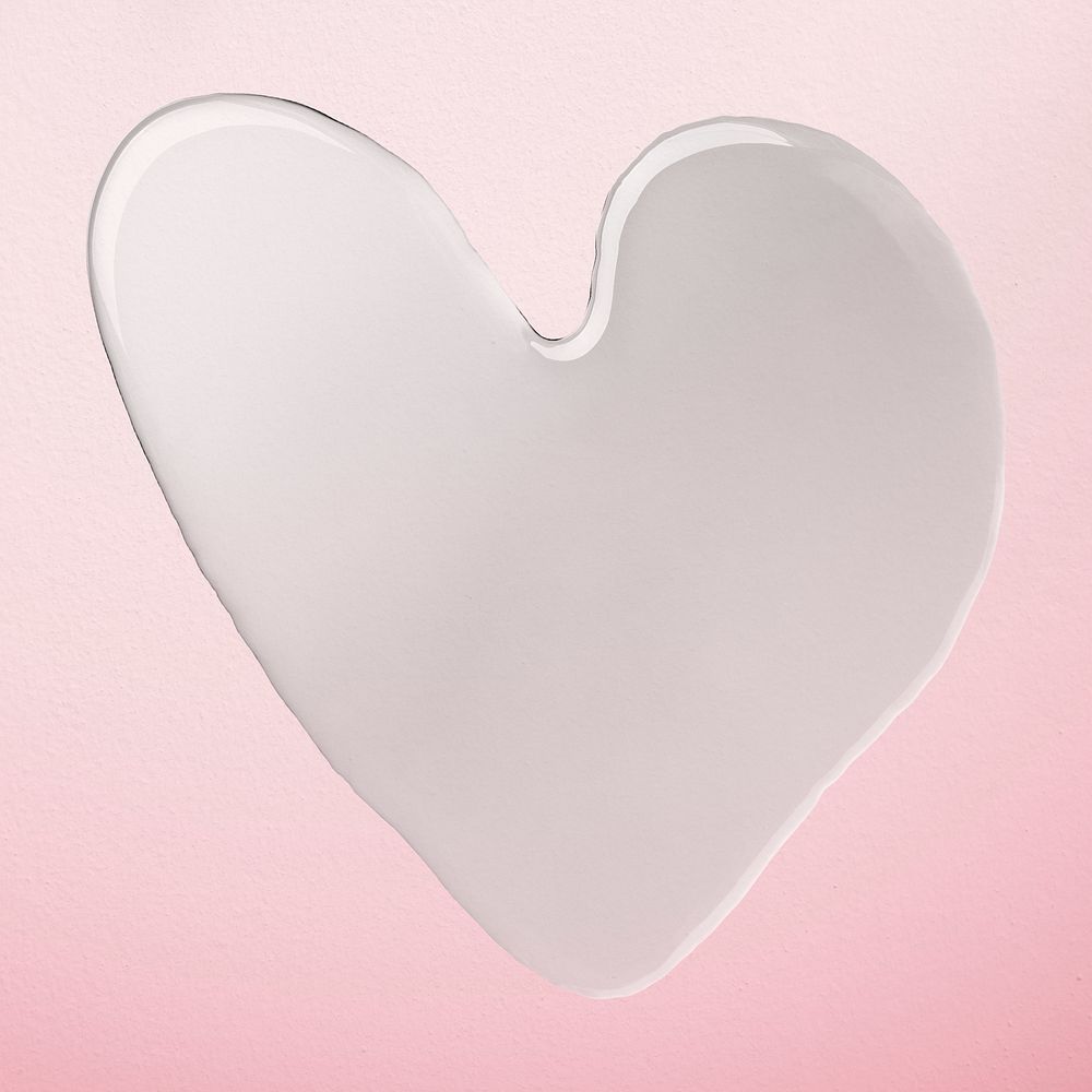 Water heart shape psd clipart