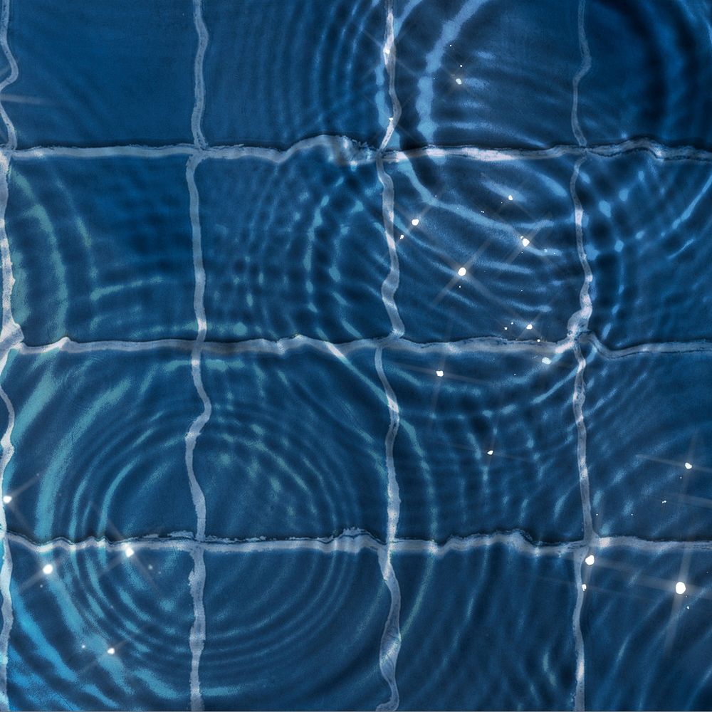 Pool background, water texture on blue tiles