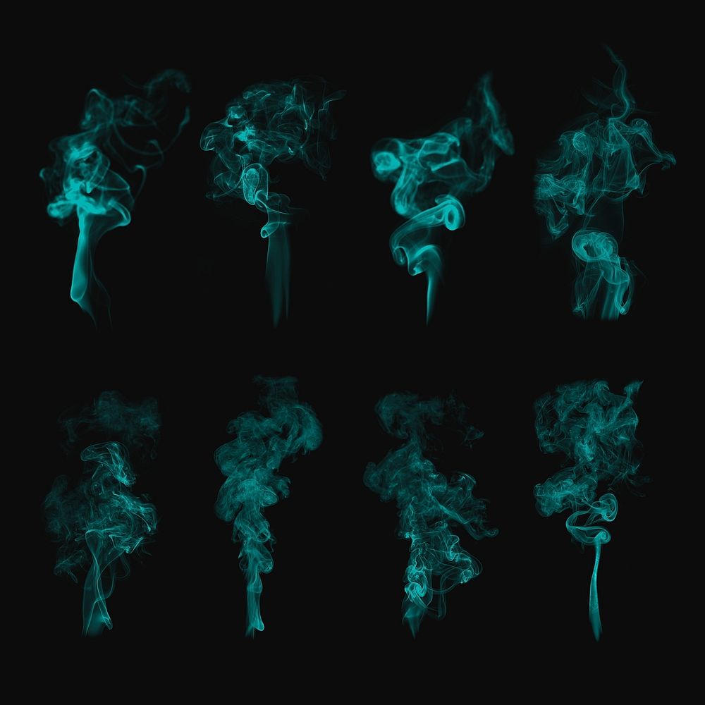 Smoke textured effect psd, in green design set