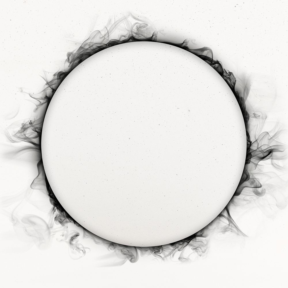 Frame aesthetic psd, smoke white circle shape design