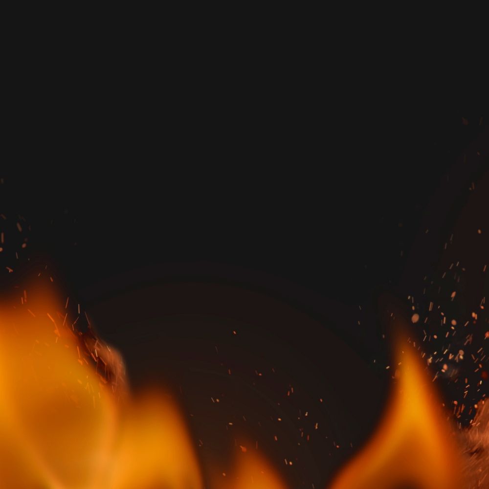 Dark flame background, fire border realistic image