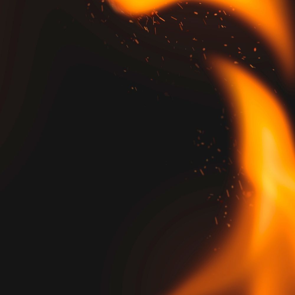 Dark flame background, border realistic fire image
