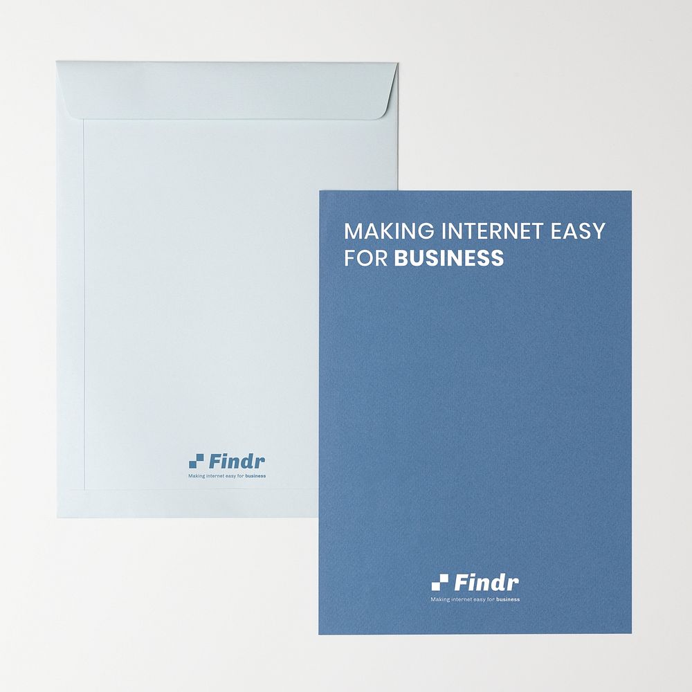 Blue envelope mockup, professional stationery psd