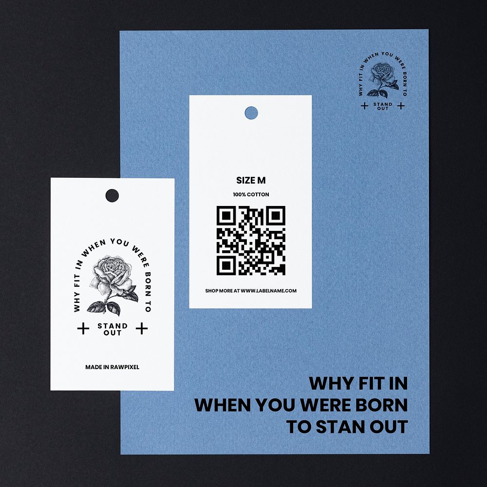 Label mockup psd, business branding tag design