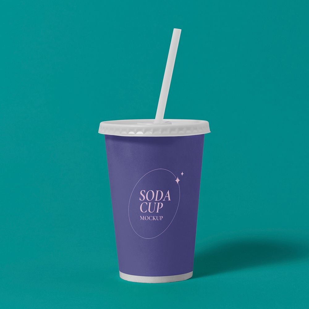 Paper cup mockup psd, food product packaging design