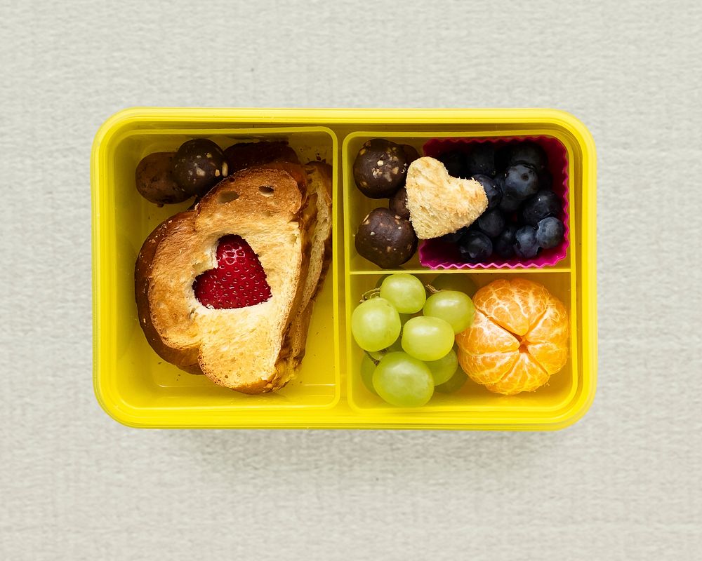 Kids valentines day lunchbox psd, bento design 