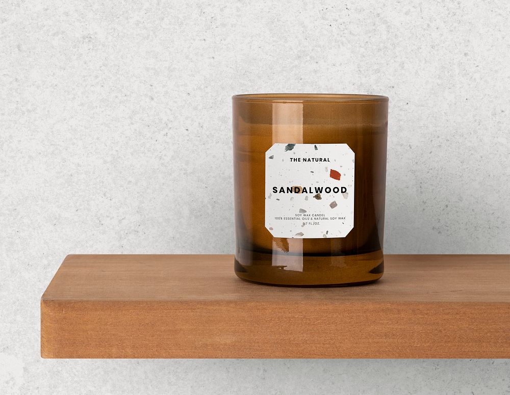 Scented candle mockup, with psd label