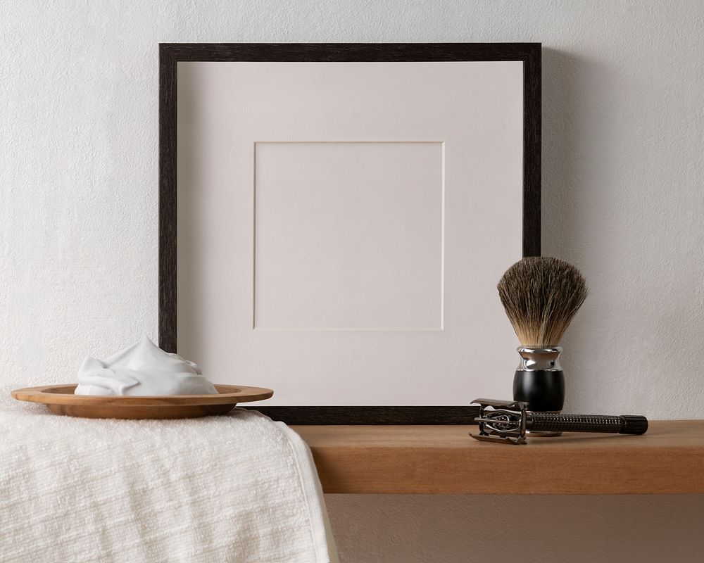 Blank picture frame, masculine home decor